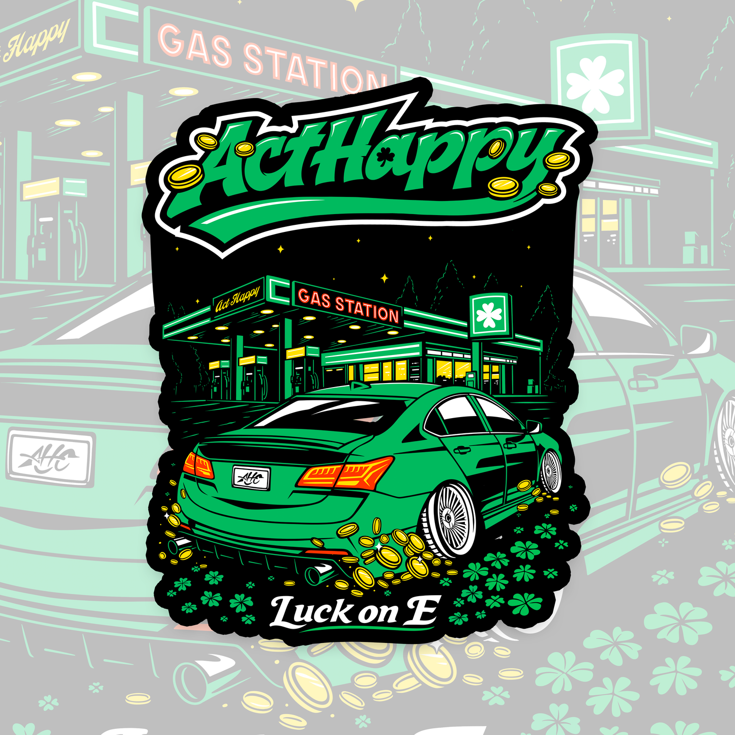LUCK ON E STICKER