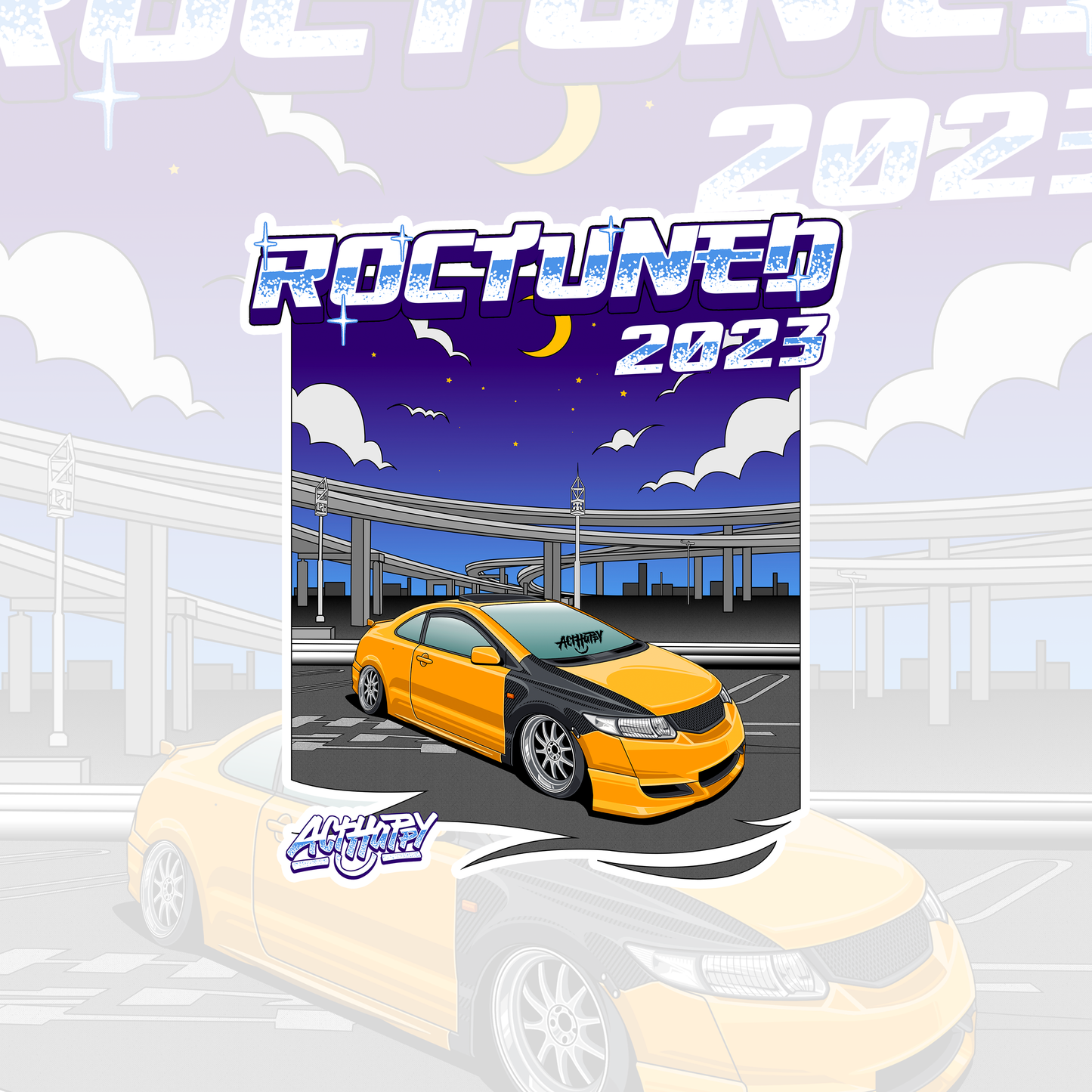 RocTuned Civic Sticker
